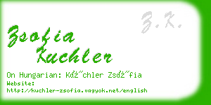 zsofia kuchler business card